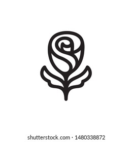 Elegant and creative rose flower logo  for various purposes of your business logo, can be used as symbols, icons, or others. rose logo inspiration. Color and text can be changed according to your need