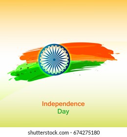 Elegant and Creative Tri-Color National Flag design based on grunge. Vector Illustration for 71 Indian Independence Day.