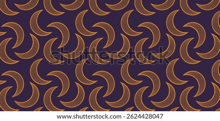 Elegant crescent moon pattern in rich tones. Perfect for textiles, Islamic art themes, or mystical night designs.	