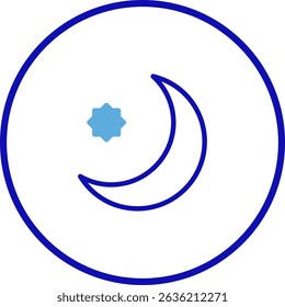 Elegante lua crescente e design de estrelas para saudações do Ramadã e ocasiões islâmicas