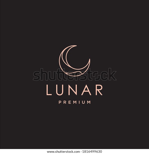 Elegant Crescent Moon Star Logo Design Stock Vector (Royalty Free ...