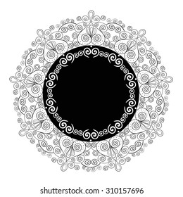 ELEGANT CROCHET LACE CLASSIC FRAME. For your graphic design projects: print, web, blog etc. Vector illustration file.