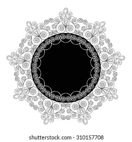 ELEGANT CROCHET LACE CLASSIC FRAME. For your graphic design projects: print, web, blog etc. Vector illustration file.