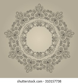 ELEGANT CROCHET LACE CLASSIC FRAME. For your graphic design projects: print, web, blog etc. Vector illustration file.