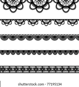 ELEGANT CROCHET LACE CLASSIC FRAME STRIPS. For your graphic design projects: print, web, blog etc. Vector illustration file.