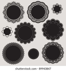 ELEGANT CROCHET LACE CLASSIC FRAME. For your graphic design projects: print, web, blog etc. Vector illustration file.