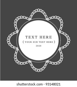 ELEGANT CROCHET LACE CLASSIC FRAME. For your graphic design projects: print, web, blog etc. Vector illustration file.