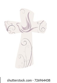 Elegant cross and dove. Christian symbol