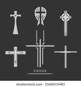 Elegant cross vector icon with a clean, minimalistic design. Perfect for religious themes, Christian symbols, faith-based graphics, church projects, spiritual designs, and inspirational artwork. Avail