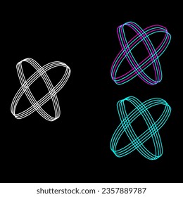 Elegant crossed elliptical lines vector design.