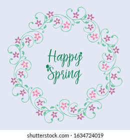 Elegant Crowd of leaf and floral frame, for happy spring greeting card design. Vector