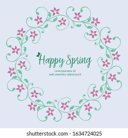 Elegant Crowd of leaf and floral frame, for happy spring greeting card design. Vector