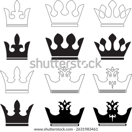 Elegant Crown Icon Single High Resolution Design for Royal Luxury and Premium Branding