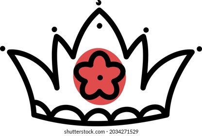 Corona elegante, ilustración, vector, sobre un fondo blanco.