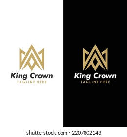 Elegant crown logo icon vector isolated
