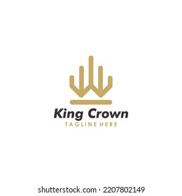 Elegant crown logo icon vector isolated