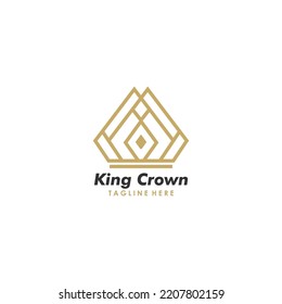Elegant crown logo icon vector isolated