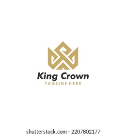 Elegantes Kronlogo, Vektorgrafik einzeln