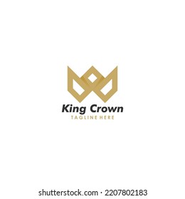 Elegant crown logo icon vector isolated