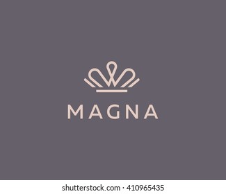 Elegant crown premium logo. Luxury royal king logotype. Monarch symbol.