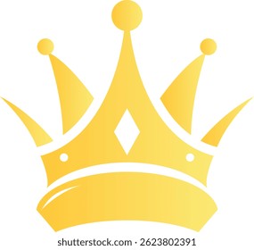 Elegant Crown Silhouette Logo Vector Illustration. Gold Royal Crown For King And Queen Princess Luxury Symbols Designs