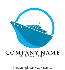 Elegant cruise ship vector logo