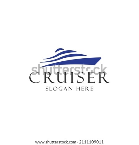 elegant cruiser logo business vector design inspiration with line art, flat and simple styles isolated on white background. 