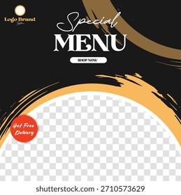 Elegante Plantilla de diseño de menú culinario para restaurantes con fondos transparentes