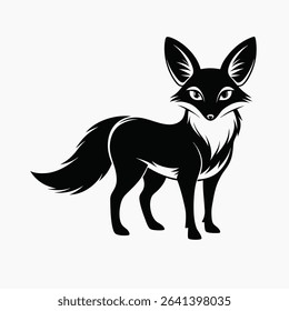 Elegant and cunning wild fox illustrated in a natural pose. This vector features a red fox with a bushy tail, alert eyes, and detailed fur textures, perfect for wildlife, forest animal, or nature-them