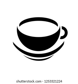 Elegant cup of coffee icon sign – for stock