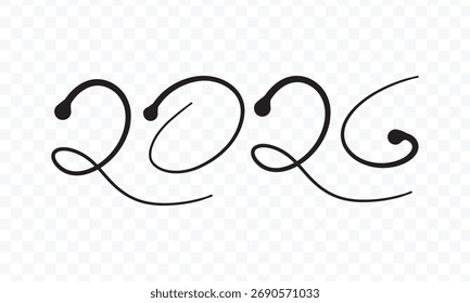 Elegante Cursiva 2026 Año Caligrafía