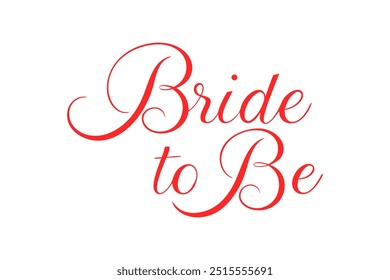 Elegant Cursive Text Bride to Be in Red Script Style