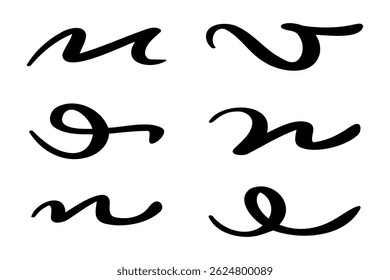 Elegant Cursive Underline Collection on white background
