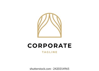 Elegante Icono de Cortina diseño de vectores planos