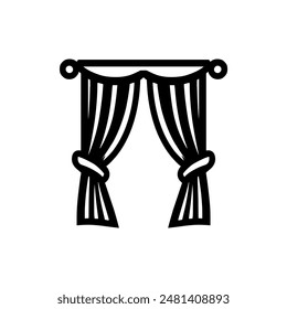 elegant curtain logo vector illustration template design