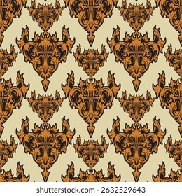 Elegant Curve Line Ornamental Seamless Pattern Vector