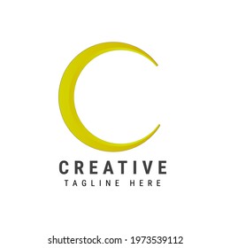 Elegant curve line vector logotype. Premium letter C logo design. Fancy linear creative monogram.