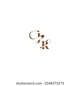elegant curve monogram bold and hairline initial letter wedding logo concept JR