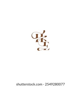 elegant curve monogram bold and hairline initial letter wedding logo concept HE