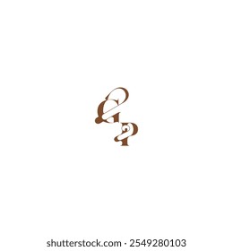 elegant curve monogram bold and hairline initial letter wedding logo concept GP