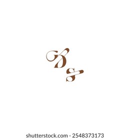 elegant curve monogram DS wedding logo concept bold and hairline initial letter