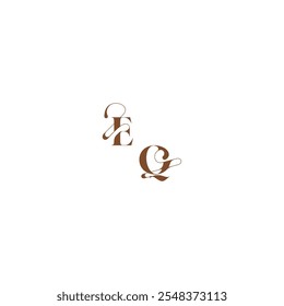 elegant curve monogram EQ wedding logo concept bold and hairline initial letter