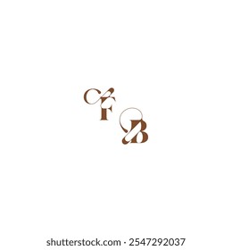 elegant curve monogram FB wedding logo concept bold and hairline initial letter