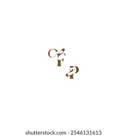 elegant curve monogram FP wedding logo concept bold and hairline initial letter