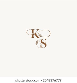 elegant curve organic bold and hairline monogram letter wedding monogram logo initial KS