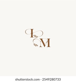 elegant curve organic bold and hairline monogram letter wedding monogram logo initial IM