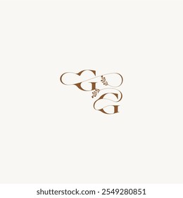 elegant curve organic bold and hairline monogram letter wedding monogram logo initial GG