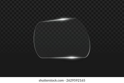 Elegant curved glass panel with radial carving, featuring soft highlights and transparency for a refined, artisanal look. Perfect for luxury packaging, etched glass mockups, or high-end decor visuals.