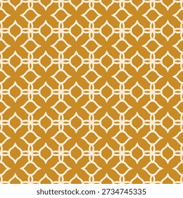 Elegante padrão de treliça curva. Textura sem emenda do vetor com folhas, silhuetas florais, malha, grade, linhas encaracoladas. Ornamento em estilo oriental. Cor amarelo mostarda. Fundo geométrico de repetição