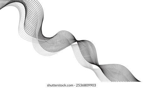 Elegant Curved Line Art with Dynamic Wave Patterns, Grayscale Flow, Modern Abstract Design, Seamless 3D Effect, Minimalist Aesthetic, Futuristic Geometry, Creative Visual Appeal